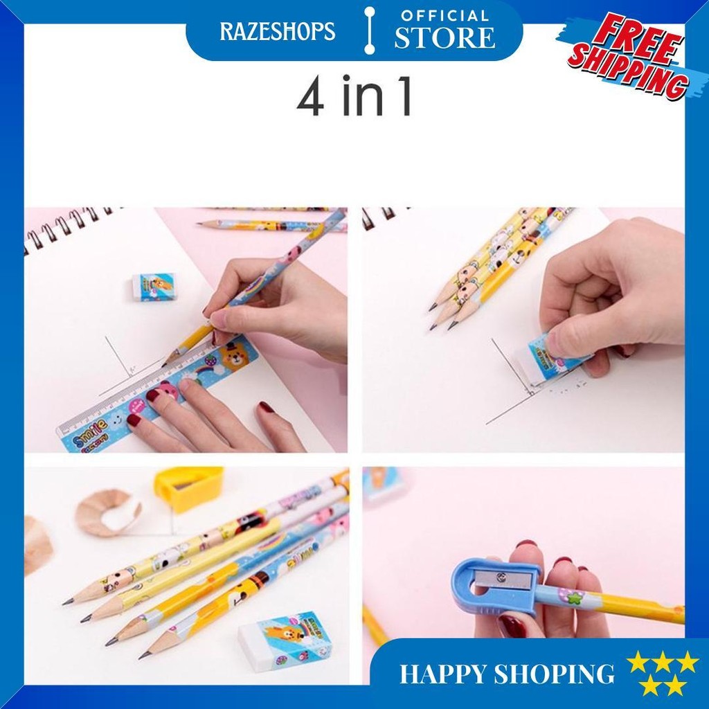 

Set Alat Tulis 5In1 Pensil Set Anak Pensil Lucu Dan Penghapus Untuk Tempat Pensil Buku Tulis Sekolah D Promo 4.4