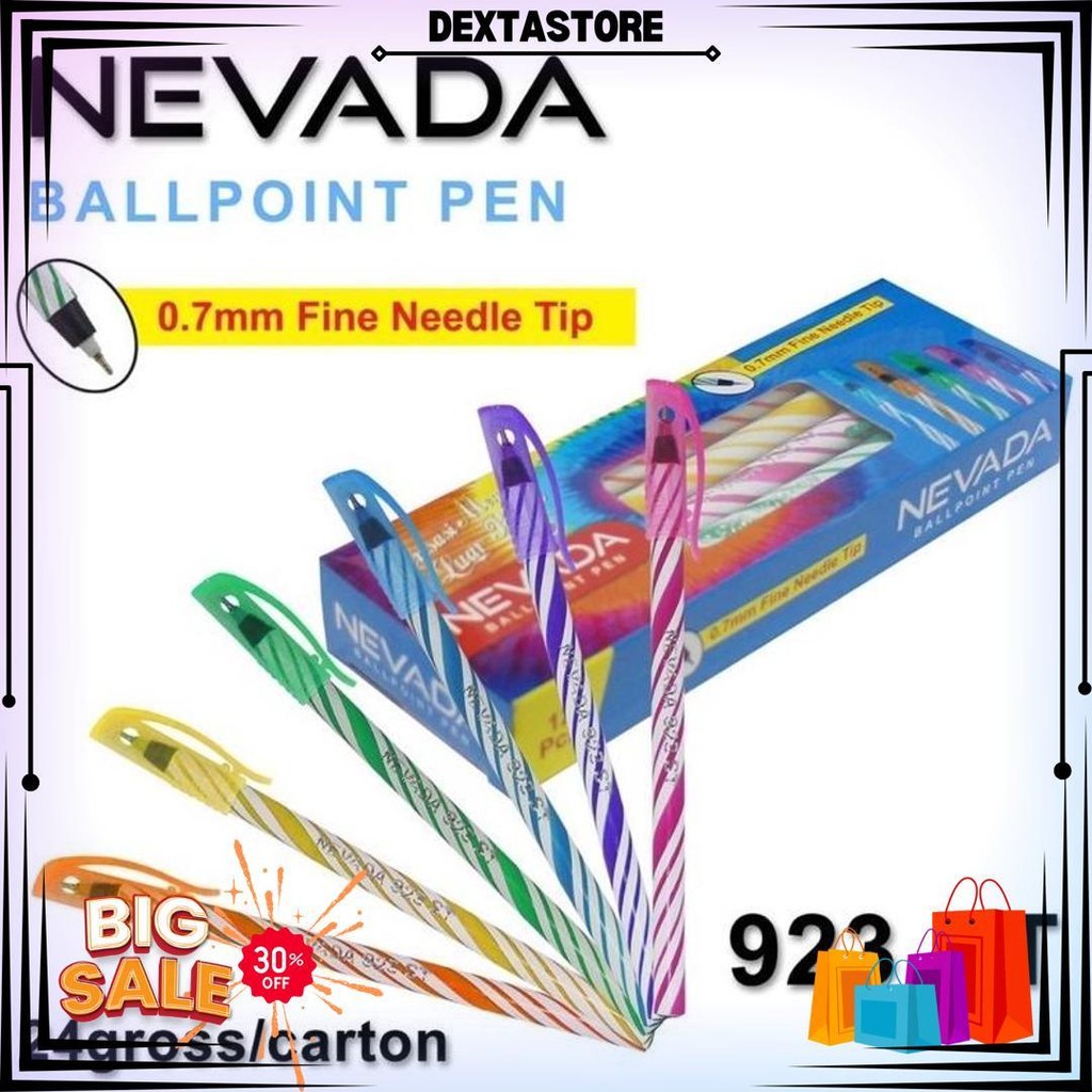 

12Pcs Bolpen Murah Ballpoint Lilin Ulir / Pulpen Nevada / Bolpoin /Ulir 923 St Pena/Pen/Bolpen Color Unik D Terlaris