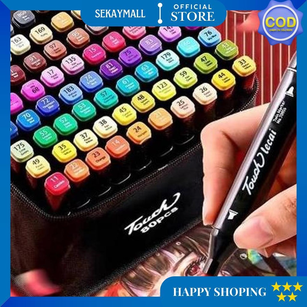 

Promo Toddi Spidol Warna Warni 1 Set Sketch Marker 2 Tip Touch Marker 48/60/80 Warna D Sale