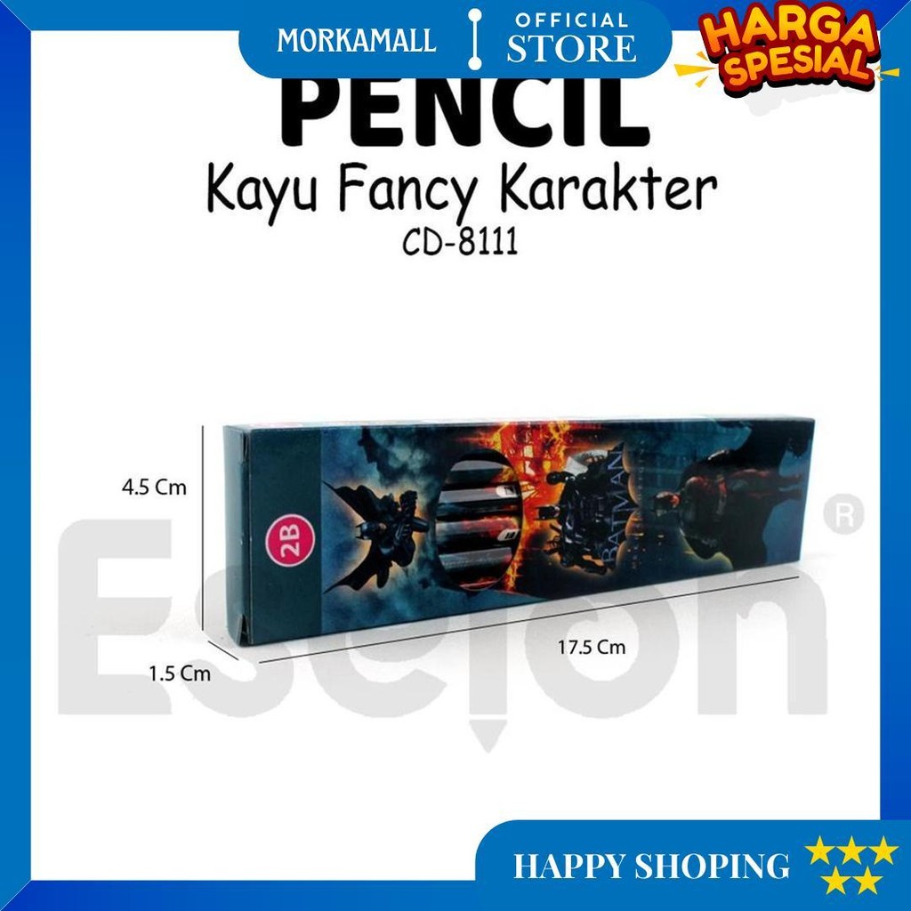 

12Pcs Pensil Kayu 2B Karakter / 1Pack Pensil Kayu 2B / Pensil Kayu Karakter D Gratis Ongkir