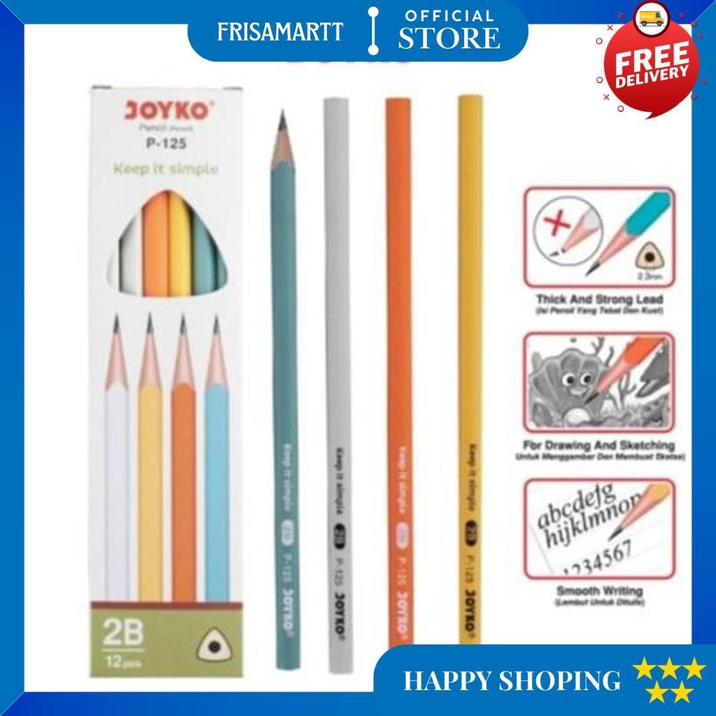 

( Dapat 1 Lusin ) Pensil 2B Joyko P-125 / Pencil 2B Joyko P-125 / P 125 D Promo 4.4