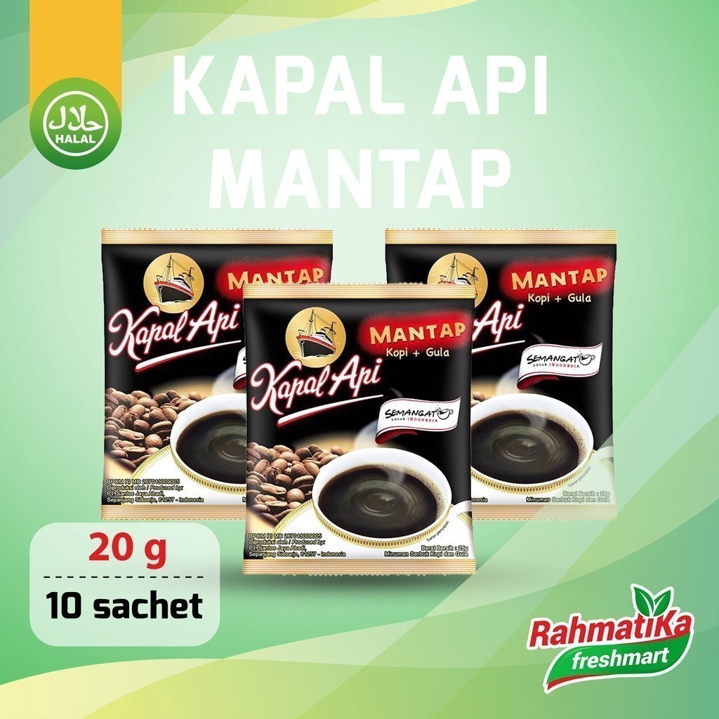 

Kapal Api Mantap Kopi+Gula (20 gr x 10 sachet)