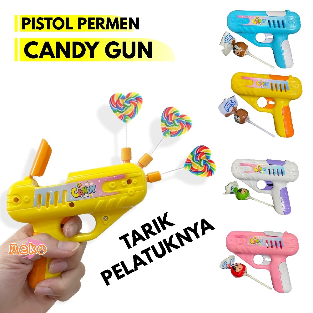 Mainan PERMEN PISTOL Mainan Baru Candy Gun Kotak Penyimpanan Permen Lollipop Gun