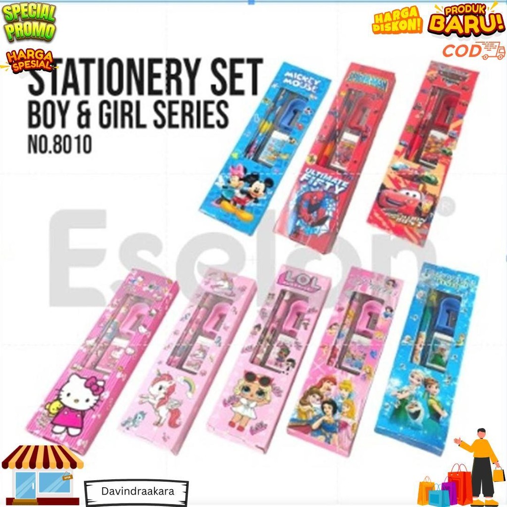 

Paket Alat Tulis 5In1 / Alat Tulis Set / Paket Alat Tulis Karakter / Stationery Set 8010 D Best Seller