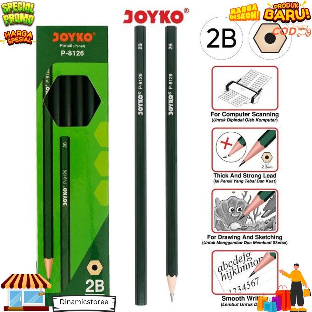 

H2O Pensil Pencil Joyko P-8126 2B (12 Pcs) D Termurah