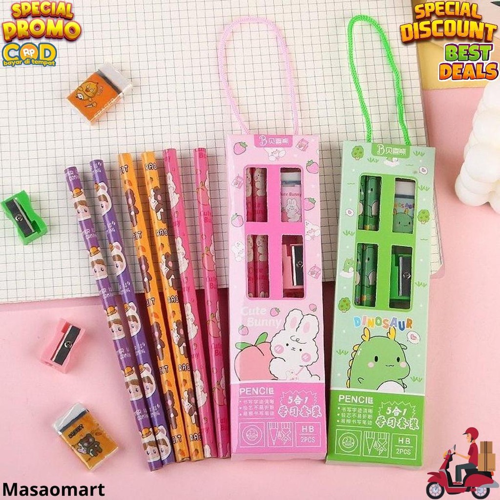 

Stt Stationery Set 5 In 1 Alat Tulis Anak Sekolah Penghapus Penggaris Pensil Serutan Karakter Lucu Set Alat Tulis Anak Motif Kartun D Promo Puncak