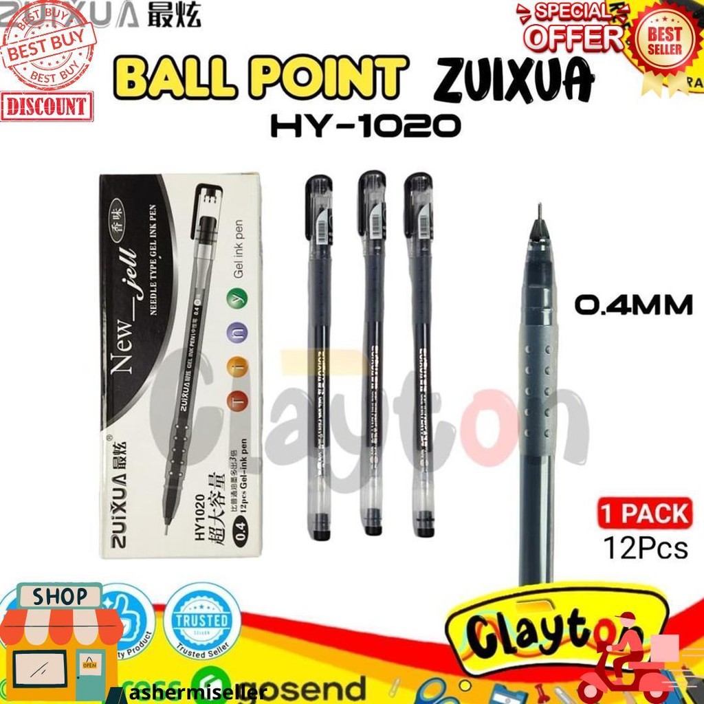 

Ballpoint Pulpen Gel Pen New Gel 0.4 Zuixua-Hitam 12Pcs Pulpen 1 Pack Ballpoin Gel Bolpoin Bulpen D Sale