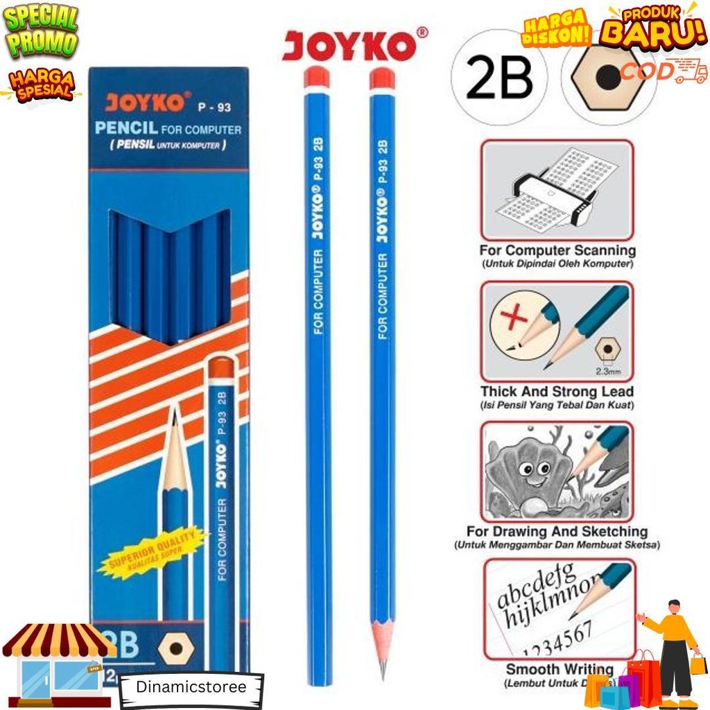 

Pensil / Pencil 2B Joyko P-93 / P 93 ( 1 Pak = 12 Pcs ) D Promo 4.4