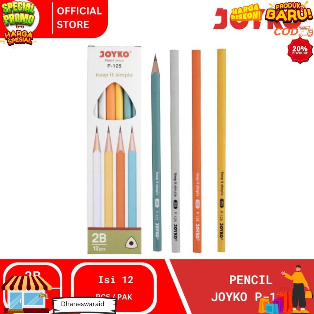 

Pencil | Pensil Joyko P-125 2B (12Pcs) D Cod