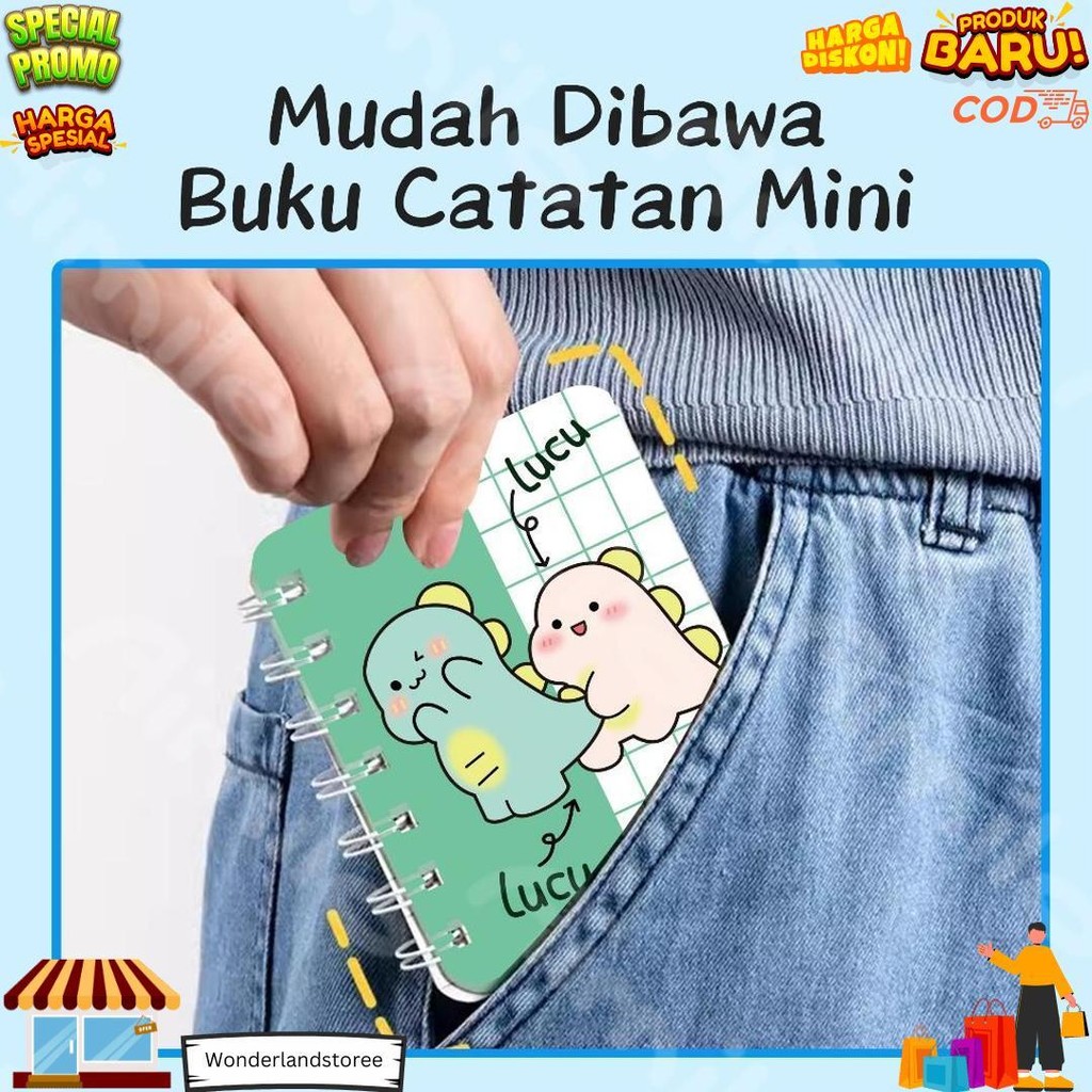 

Aimilo - Notebook Mini A7 Lucu Buku Tulis Scrapbook Mini Buku Notes Kecil Alat Tulis Sekolah D Termurah