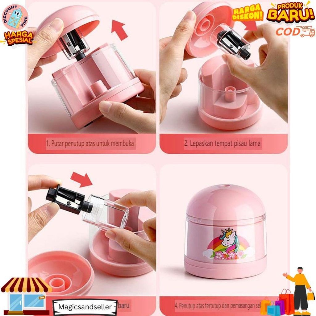 

Paket Set Alat Tulis Elektrik / Electric Stationery Set / Elektrik Rautan Penghapus Vacuum Pensil Lucu Astronot Imut D Cod