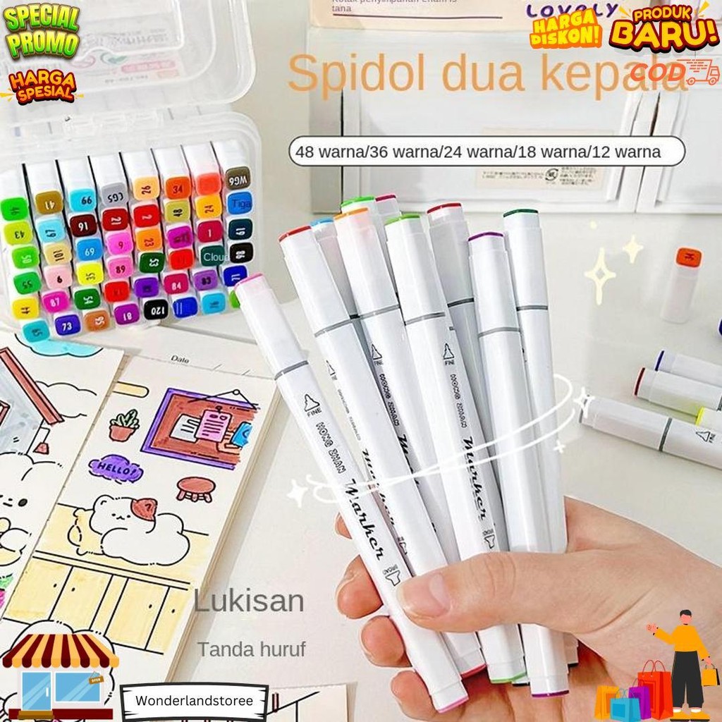 

Spidol Berbasis Minyak Ujung Ganda Set Lengkap Spidol Anak 12-48 Warna Pensil Cat Air Set Warna D Promo Puncak