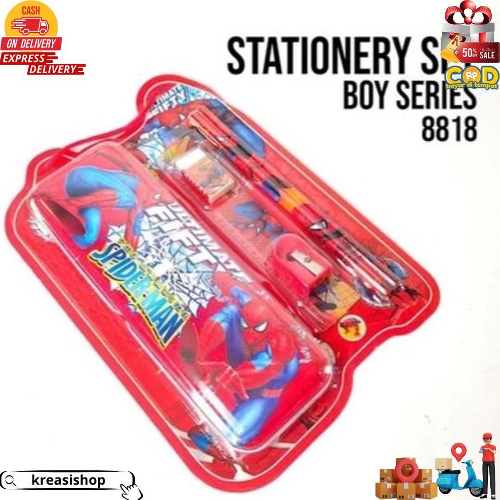 

Stationery Set / Alat Tulis Set + Tempat Pensil / Pake Alat Tulis Anak Lengkap D Promo Puncak