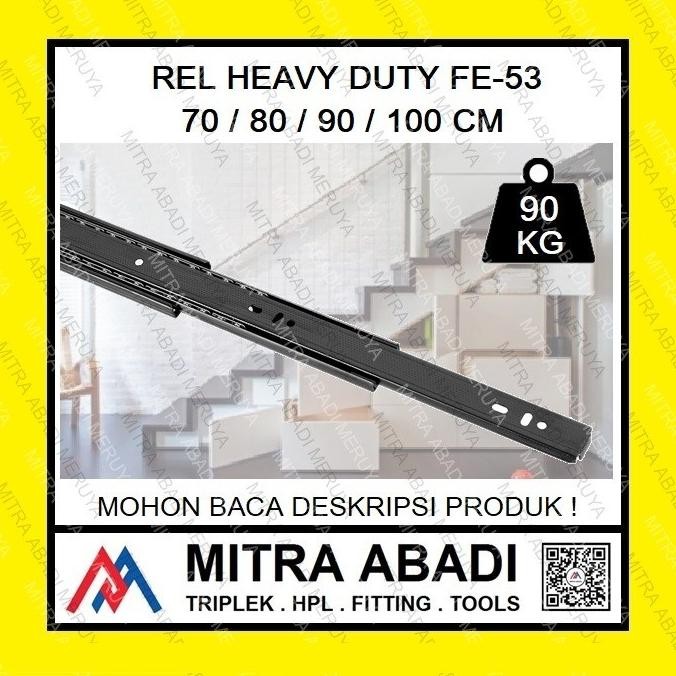 Rel Laci Heavy Duty FE53 70 80 90 100 cm Bawah Tangga Ranjang Tatami Beban Berat Double Track Dobel 