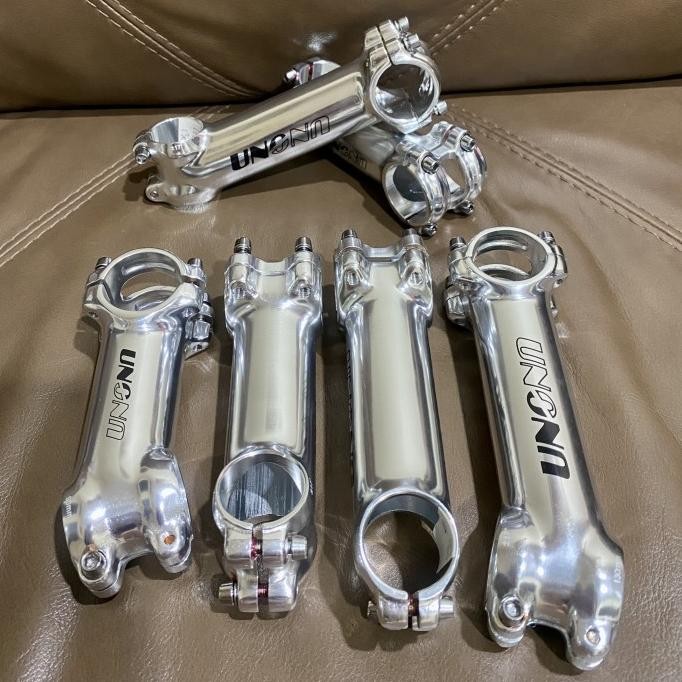 ready  Stem Stang Sepeda UNO 31.8mm 17 Derajat 90/100/110/130 Silver Alloy murah