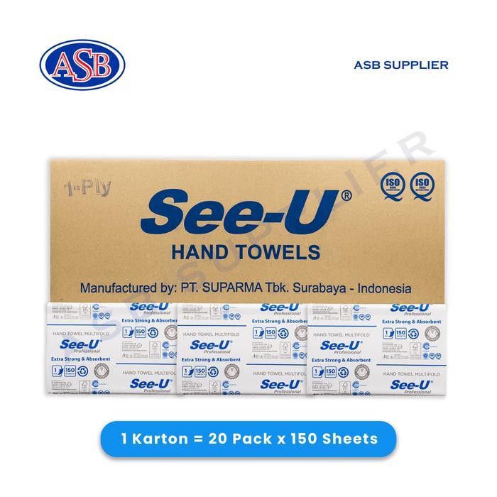 [GROSIR] Tissue / Tisu SEE-U Hand Towel Multifold Sleeve Pack (150 Sheets)