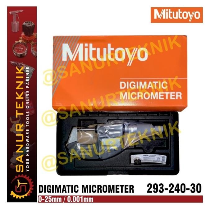 TERMURAH - MITUTOYO Digimatic Micrometer/ Digital Micrometer 0-25mm (293-240-30)