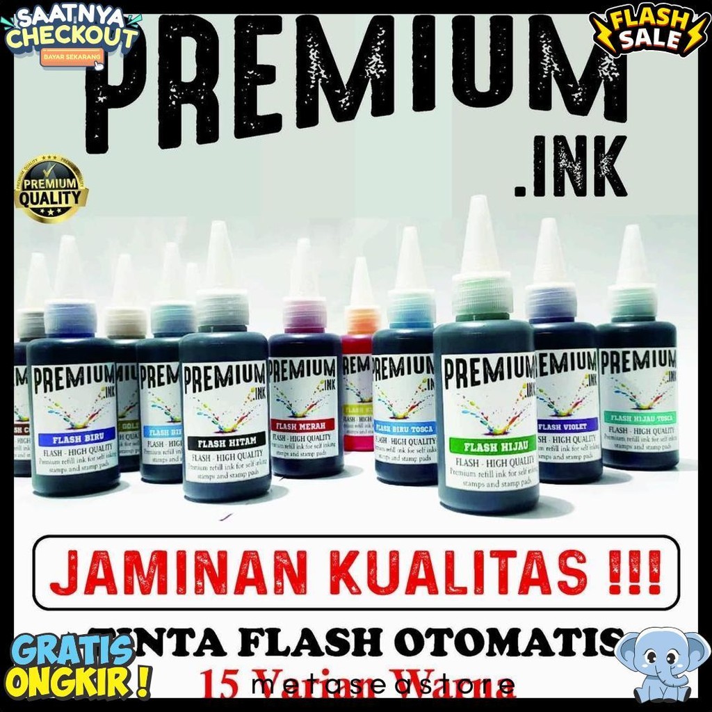 

Tinta Stempel Flash Otomatis 15 Varian Warna Kualitas Premium - Flash Ink Premium - Tinta Flash Refill Isi 100 Ml Diskon Setengah Harga