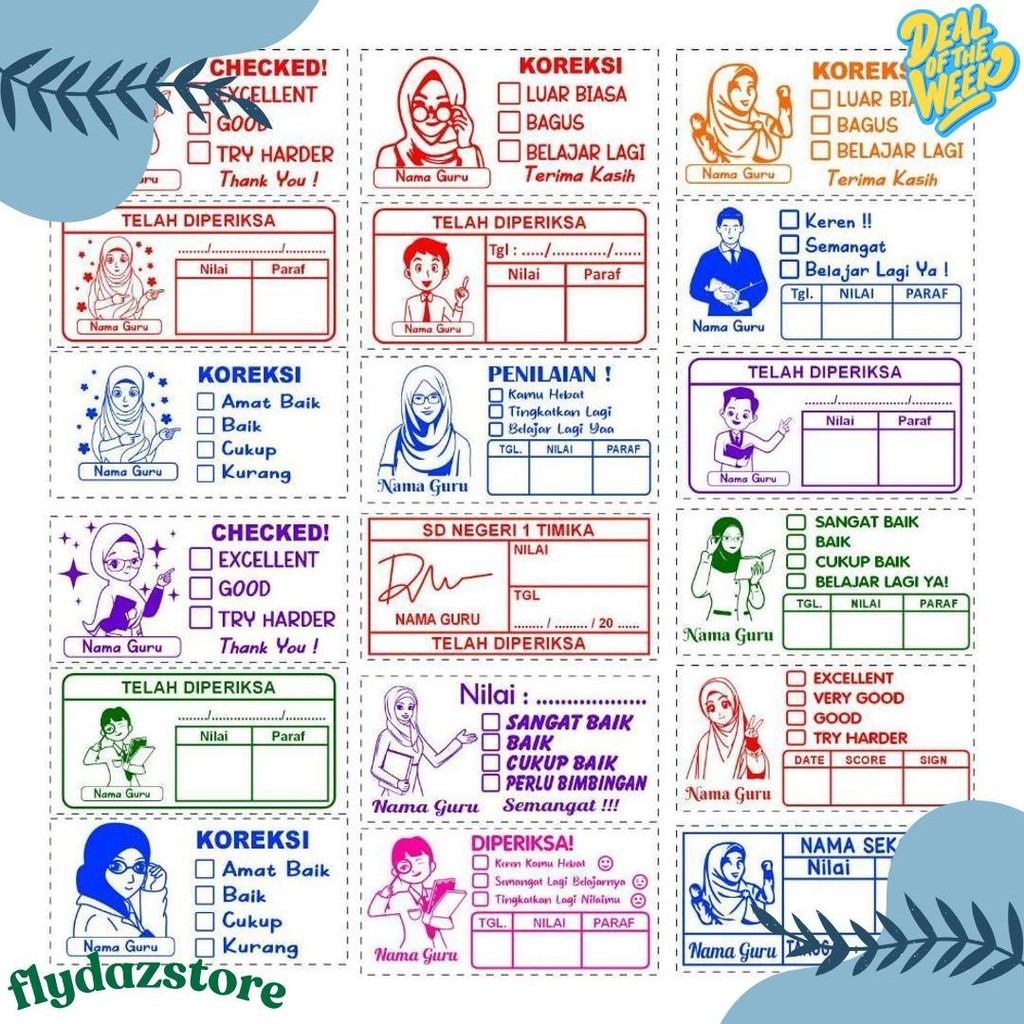 

Stempel Nilai Guru / Penilaian / Koreksi / Checked Diskon Setengah Harga