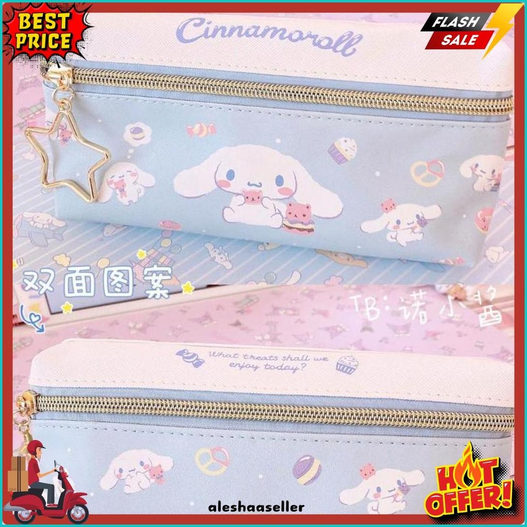 

Tempat Pensil Terbaru 2 Sisi / Kotak Pensil Sanrio Terbaru /Pencil Case Cinnamoroll Kueomi Melody 2 Sekat Terlengkap Dan Termurah