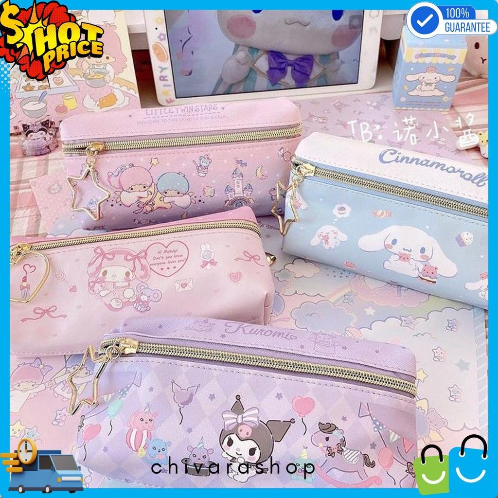

Tempat Pensil Terbaru 2 Sisi / Kotak Pensil Sanrio Terbaru /Pencil Case Cinnamoroll Kueomi Melody 2 Sekat Diskon Setengah Harga