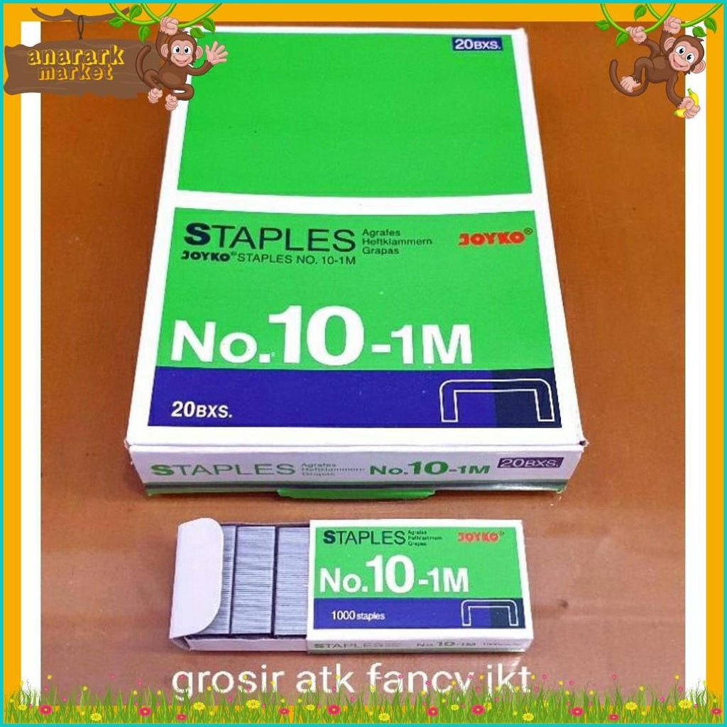 

( 1 Dus = 20 Pak Kecil ) 10-1M Staples Steples Isi Stapler Stepler Neces Joyko No. 10 - 1M Kecil Terlaris! Produk Ini Banyak Dicari