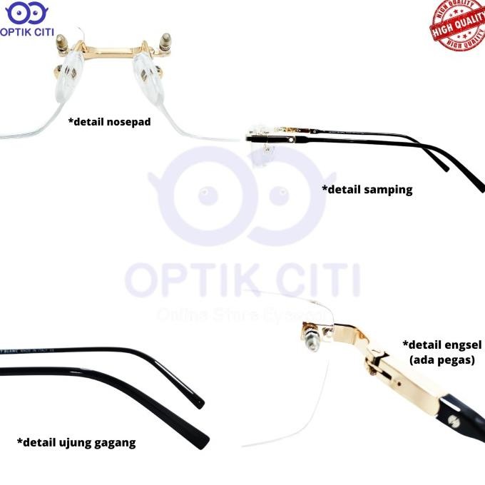 new  Frame Kacamata pria rimless bor montblank 88137 grade original
