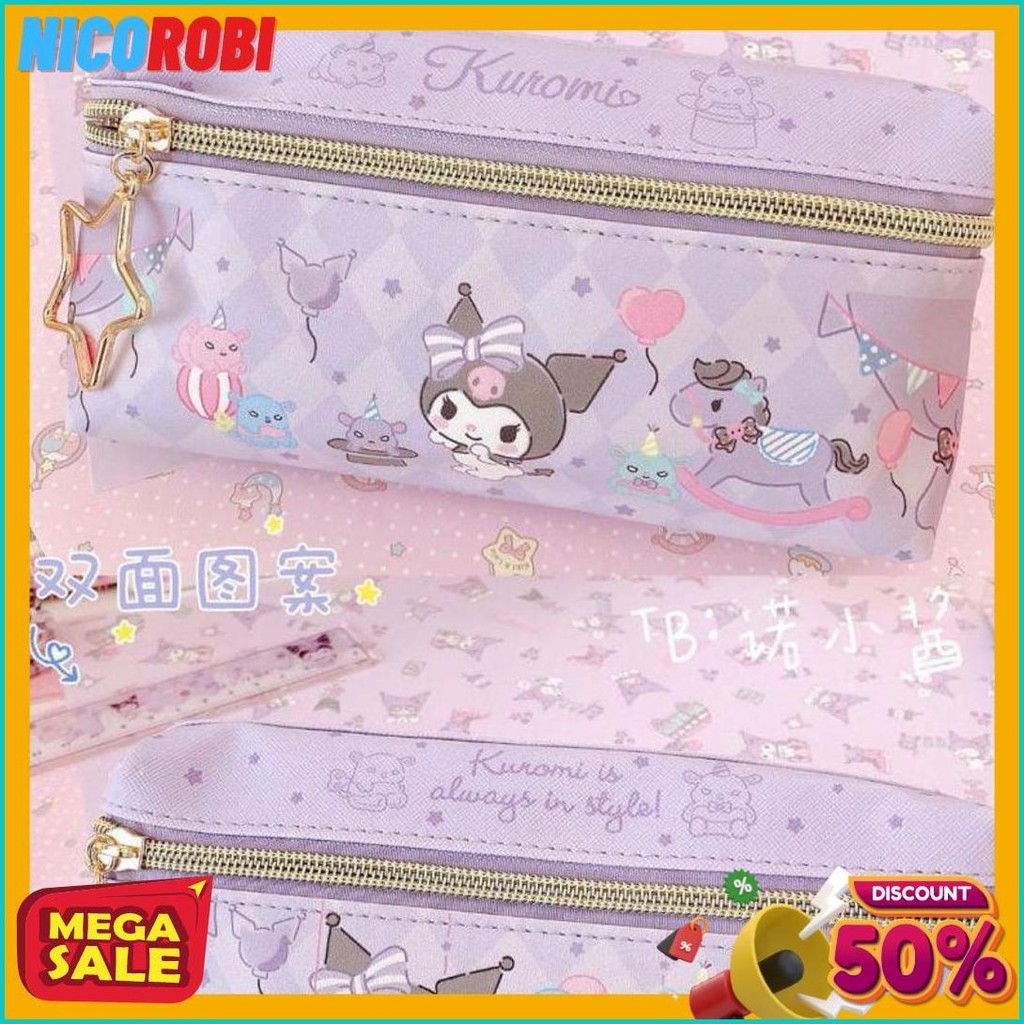

Tempat Pensil Terbaru 2 Sisi / Kotak Pensil Sanrio Terbaru /Pencil Case Cinnamoroll Kueomi Melody 2 Sekat Diskon Setengah Harga