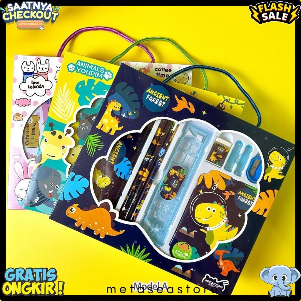 

Alat Tulis Set Paket Komplit 7 In 1 / Stationery Complete Lengkap / Kotak Pensil Anak / Souvenir Hadiah Kado / Sekolah Karakter Kartun Lucu Animal Hewan / Perlengkapan Tulis / Tempat Pensil Flash Sale! Diskon Hingga 70%