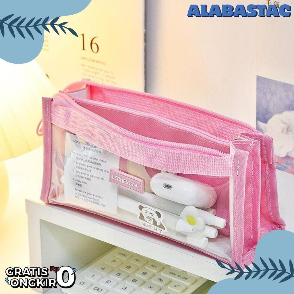 

[Miloli] Kotak Pensil Lechengcai Tempat Pena Kosmetik Kapasitas Besar Pvc Transparant Stationery - F0209 Diskon Setengah Harga