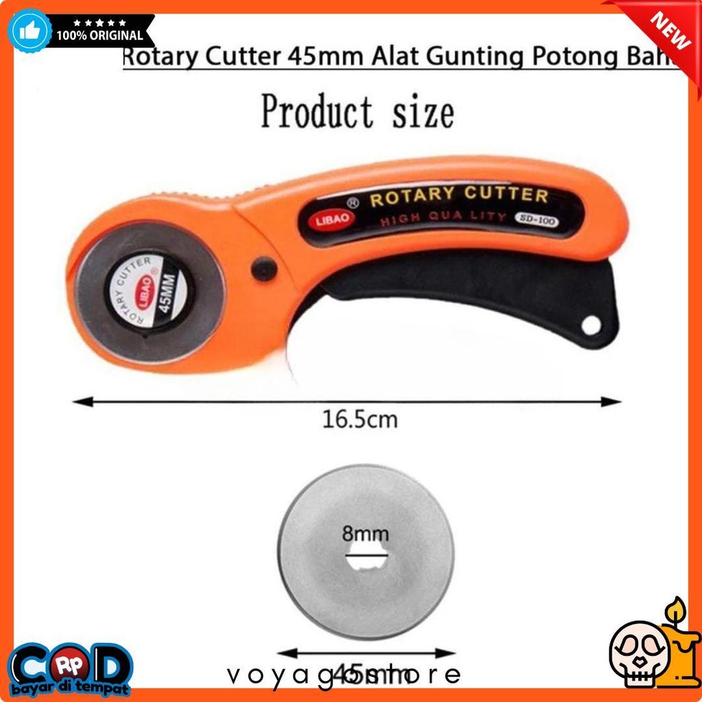 

Rotary Cutter 45Mm / Refill Cutter/ Alat Gunting Potong Bahan Kain Alat Potong Diskon