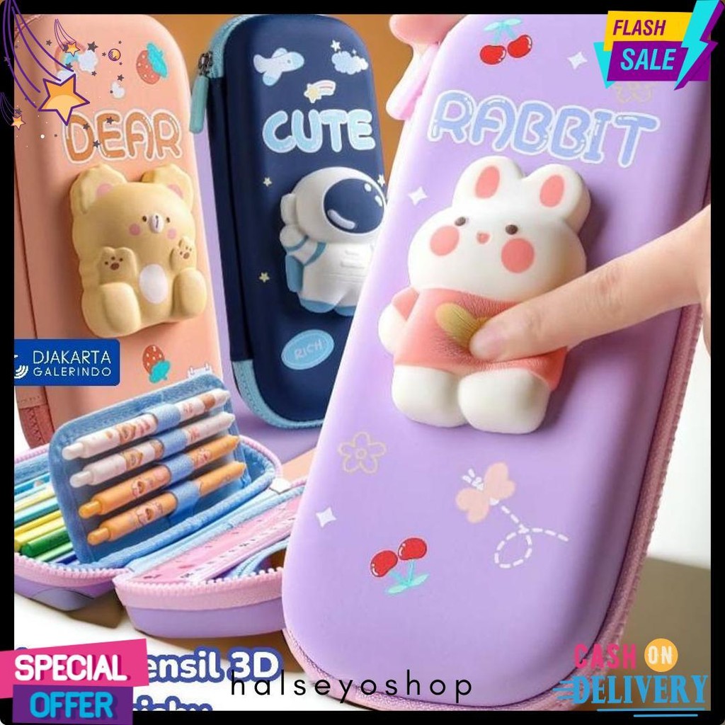 

Kotak Pensil 3D Squishy Tempat Pensil Hardcase Waterproof Pencil Case Anak Lucu 2 Tingkat 2 Lapis Diskon