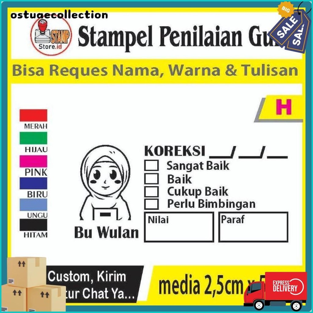 

Stempel Penilaian/Ganti Nama, Gambar Dan Warna/Cap Guru/Stampelbuguru Diskon Setengah Harga