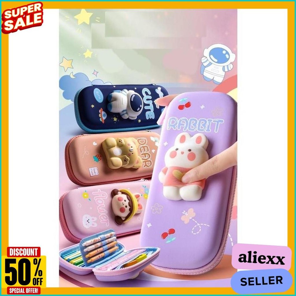 

Kotak Pensil 3D Squishy Tempat Pensil Hardcase Waterproof Pencil Case Anak Lucu 2 Tingkat 2 Lapis Diskon Setengah Harga