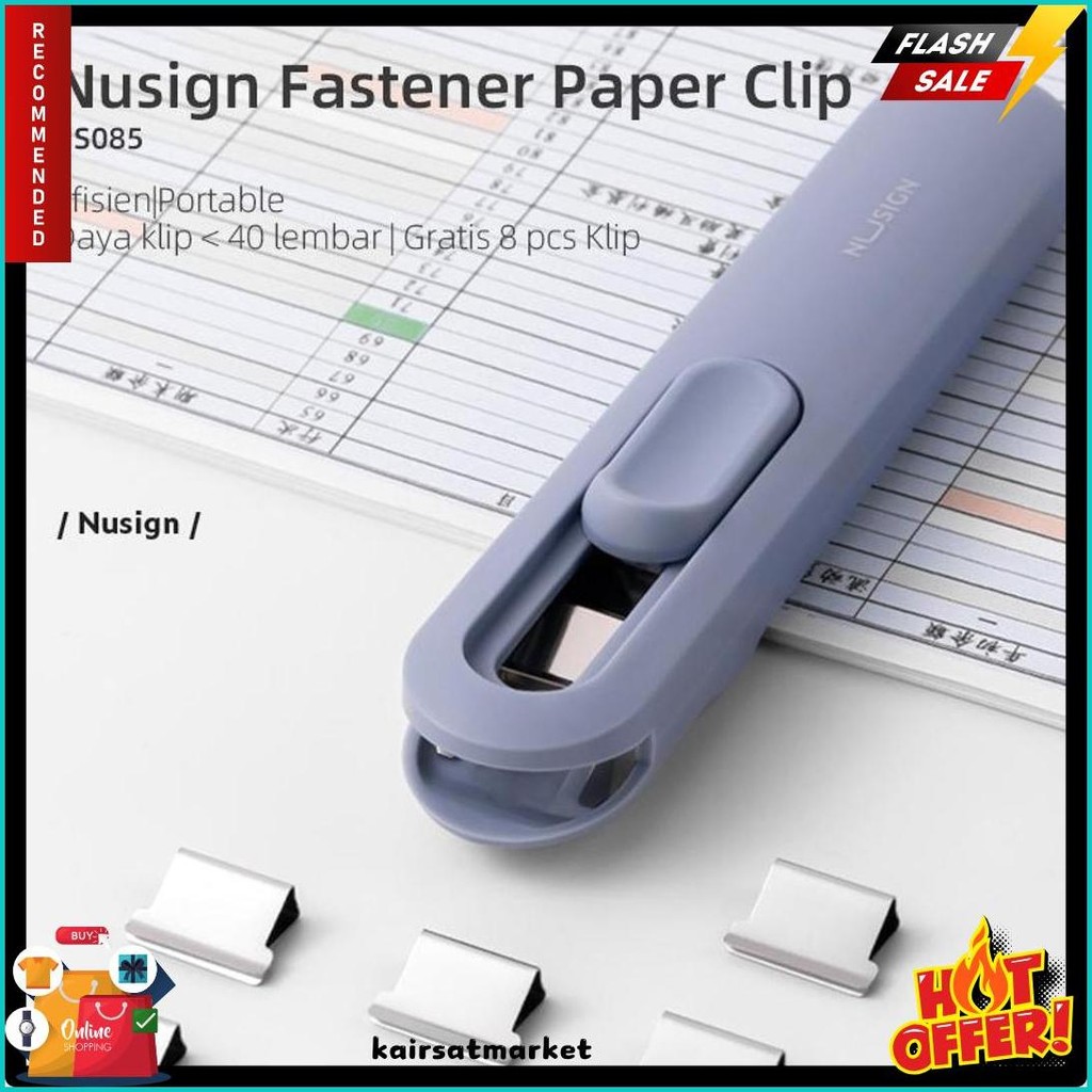 

Nusign Fastener / Binder Clip / Penjepit Kertas Otomatis Gratis 8 Buah Clip Ns085 Diskon