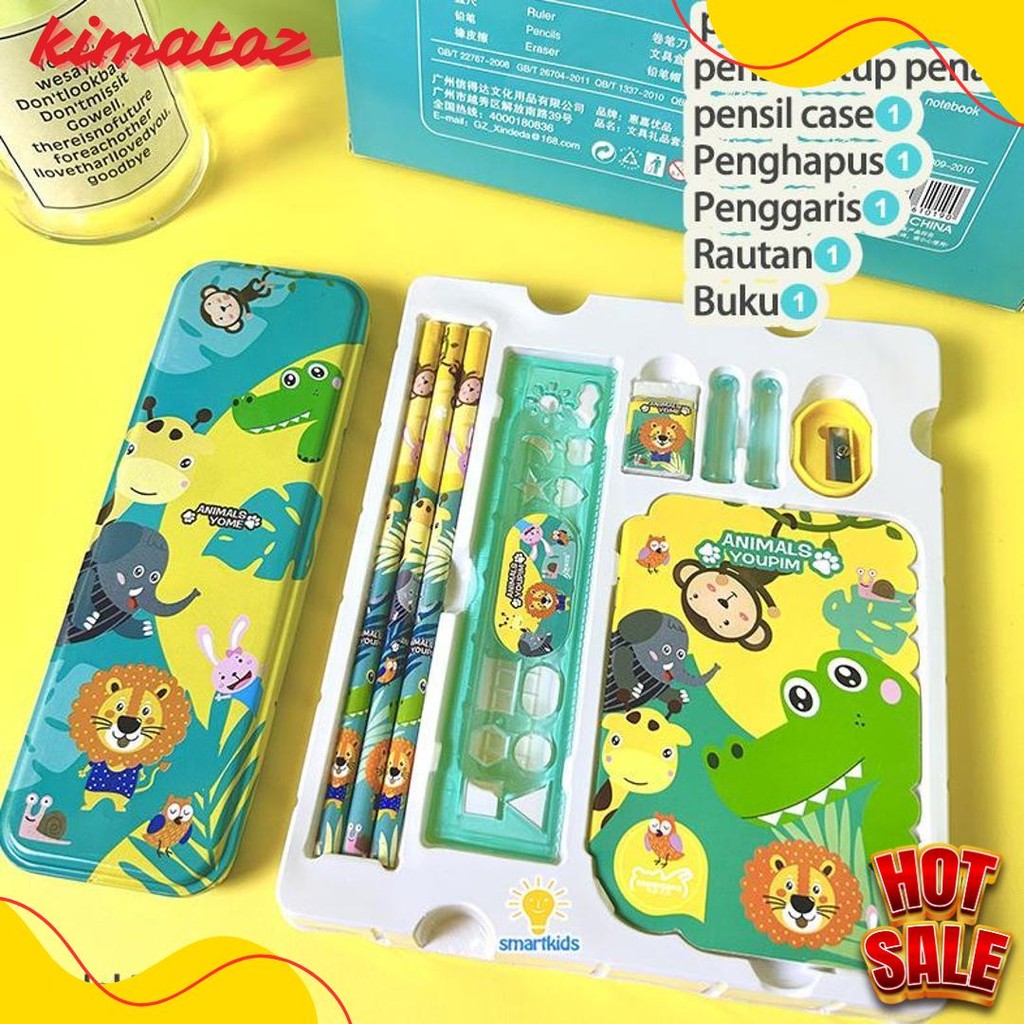 

Alat Tulis Set Paket Komplit 7 In 1 / Stationery Complete Lengkap / Kotak Pensil Anak / Souvenir Hadiah Kado / Sekolah Karakter Kartun Lucu Animal Hewan / Perlengkapan Tulis / Tempat Pensil Terlaris! Produk Ini Banyak Dicari