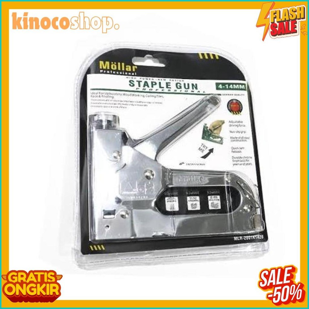

Gun Tacker Alat Staples Dan Paku Tembak 3In1 / Staple Gun Mollar 4-14Mm / Stapler Tembak Manual Flash Sale! Diskon Hingga 70%