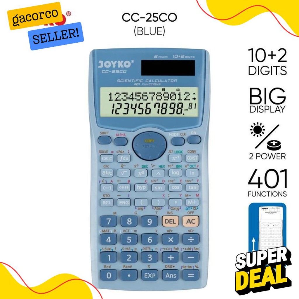 

Joyko Cc-25Co ~ Kalkulator Sekolah Scientific Calculator Color Cc25Co Kuliah Terlaris! Produk Ini Banyak Dicari