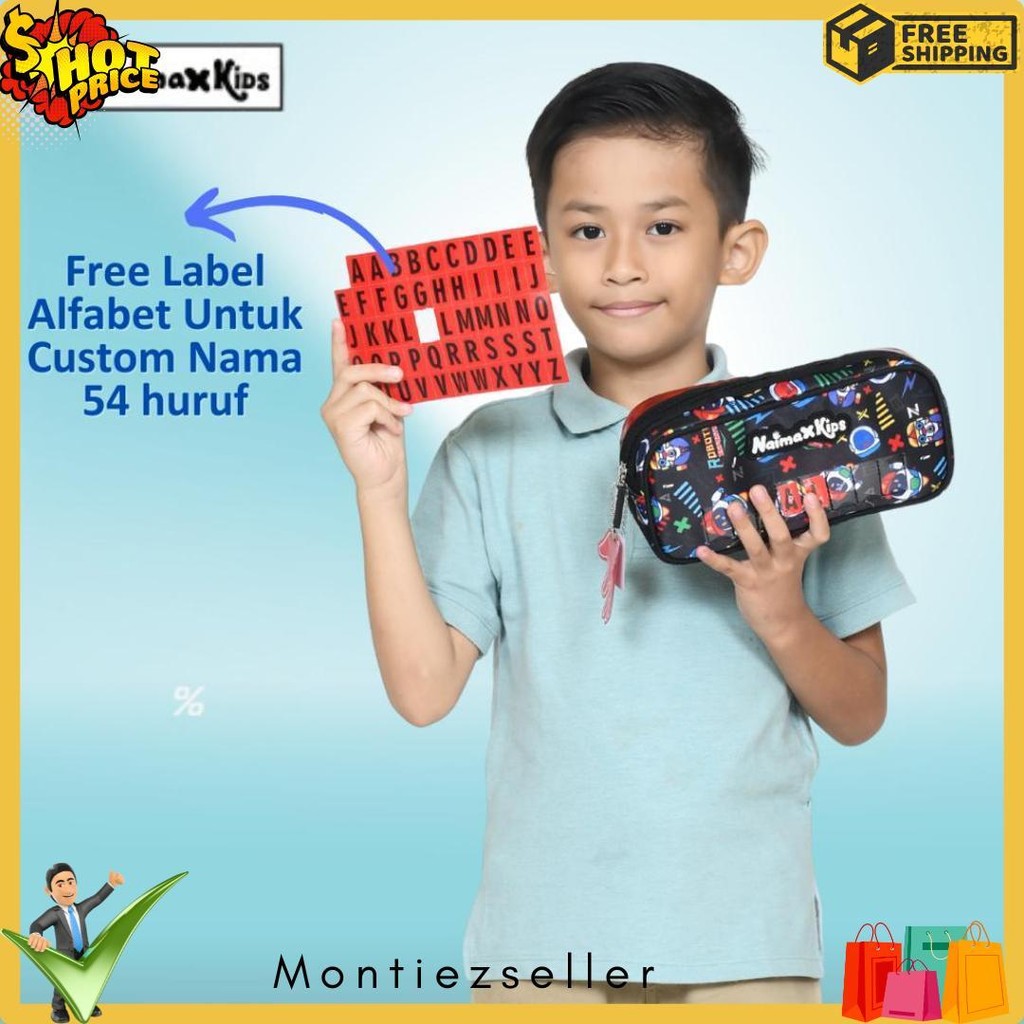 

Pencil Case Custom Nama | Naimax Kids Pencil Case Medium Anak Laki-Laki Diskon