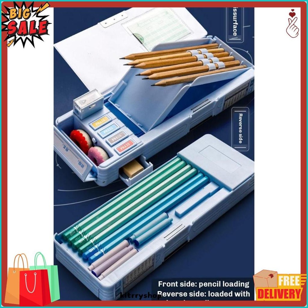 

Tempat Pensil Multifungsi Motif Unicorn / Dinosaurus / Astronot Untuk Anak Tk/Kotak Pensil Pola Kartun Lapisan Ganda Tunggal Dengan Rautan Kapasitas Terlengkap Dan Termurah