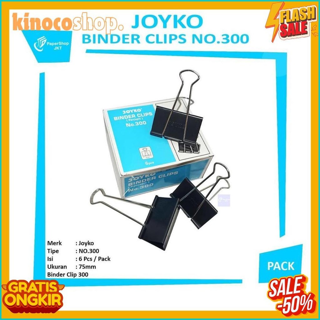 

Joyko - Binder Clip No.300 - Penjepit Kertas - Pack Diskon Setengah Harga