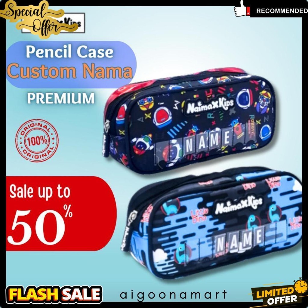 

Pencil Case Custom Nama | Naimax Kids Pencil Case Medium Anak Laki-Laki Terlengkap Dan Termurah