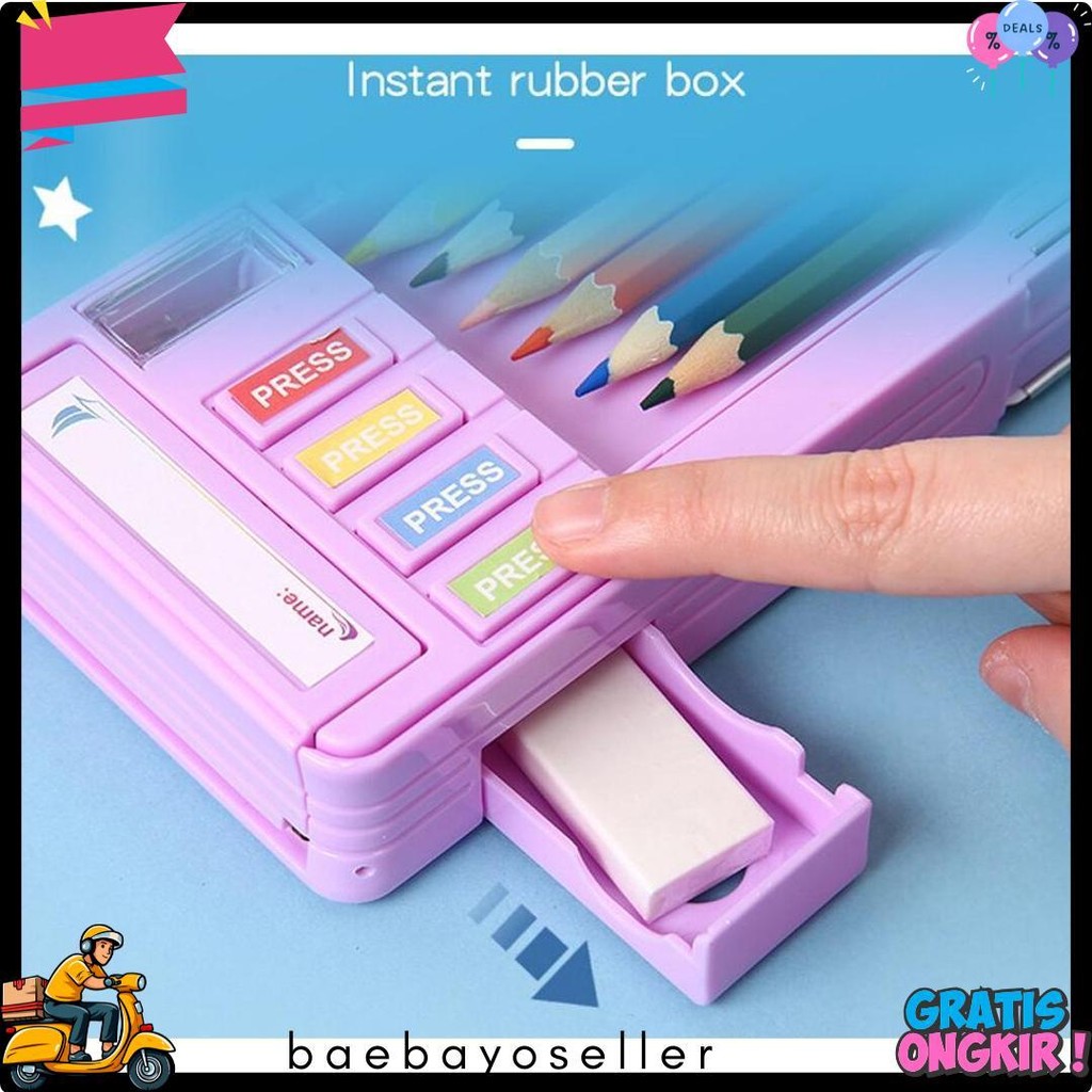 

Tempat Pensil Multifungsi Motif Unicorn / Dinosaurus / Astronot Untuk Anak Tk/Kotak Pensil Pola Kartun Lapisan Ganda Tunggal Dengan Rautan Kapasitas Diskon Setengah Harga