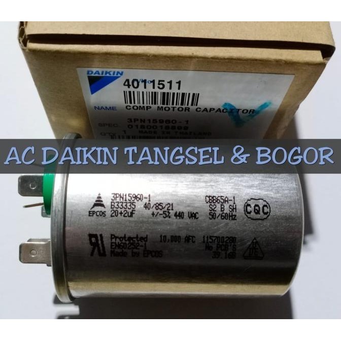 Capacitor Kapasitor Ac Daikin 1/2Pk 3/4Pk Ftne15Mv14 Ftne20 20+2Uf Ori Original Dan Terpercaya