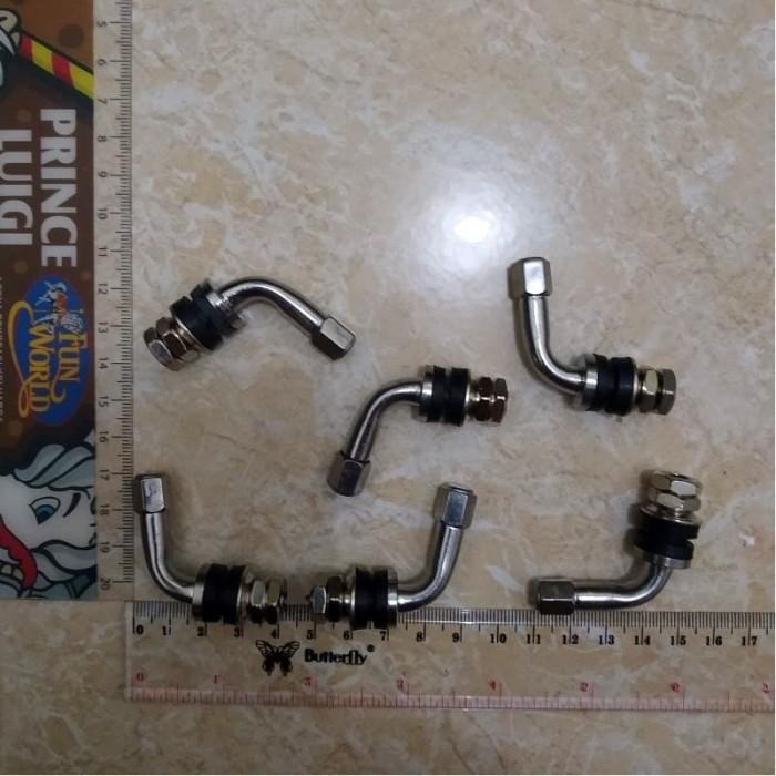 Pentil Tubles /Tubeless Besi Bengkok Tutup Plastik 100 Biji/Pcs Original Dan Terpercaya