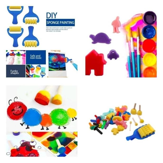 

Baru Mainan Edukasi Anak 39Pcs Peralatan/Kuas Lukis Diy Sponge Printing Premium
