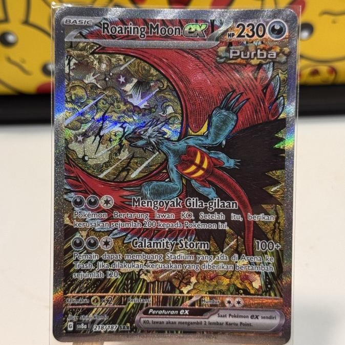 ROARING MOON EX SV8A SAR SUPER ART RARE SECRET ILLUSTRATION RARE KARTU POKEMON TCG INDONESIA 1404T