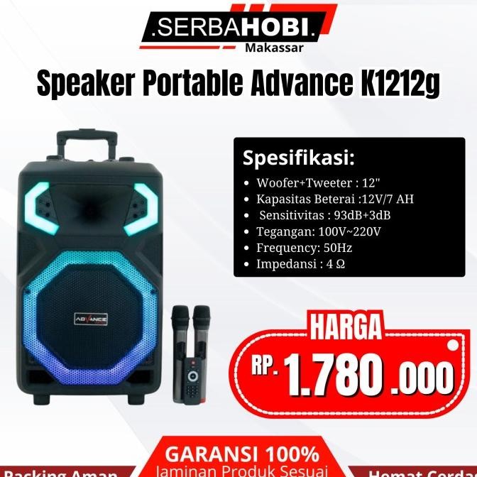 :::::::] SPEAKER ADVANCE K1212 G SPEAKER PORTABLE 12 INCH EXTRA BASS 2
