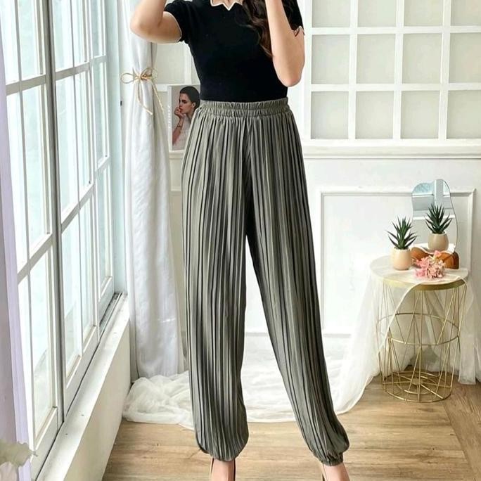 Diskon Celana Jogger Plisket / Joger Wanita