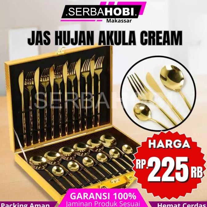 Open DS] Hampers Set Alat Makan Gold Mewah 24pcs / Cutlery Set